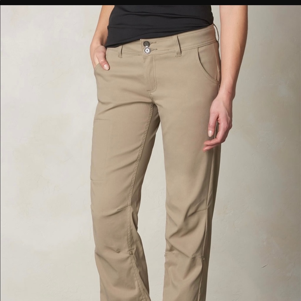 Khaki Prana Halle Convertible Hiking Pants Short Inseam